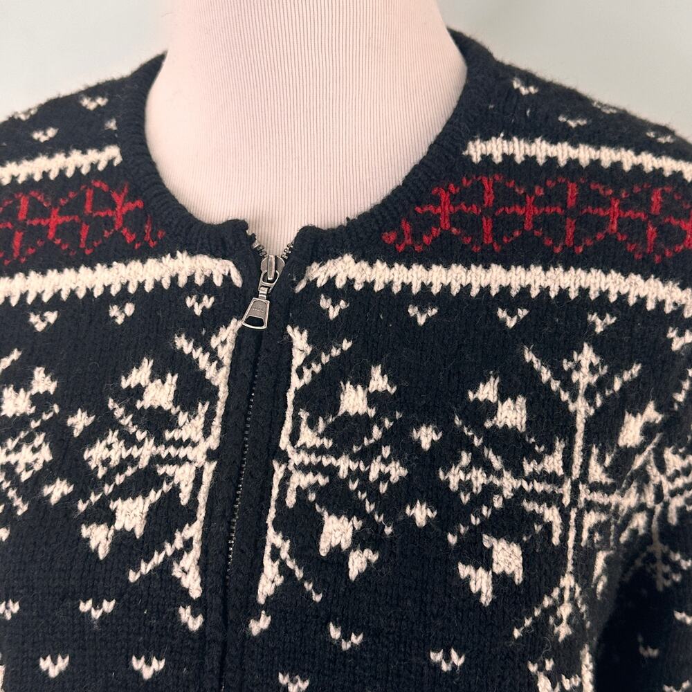 J.Jill Holiday Christmas Deer Valley Reindeer Zip Up Sweater Size XS - Picture 2 of 9